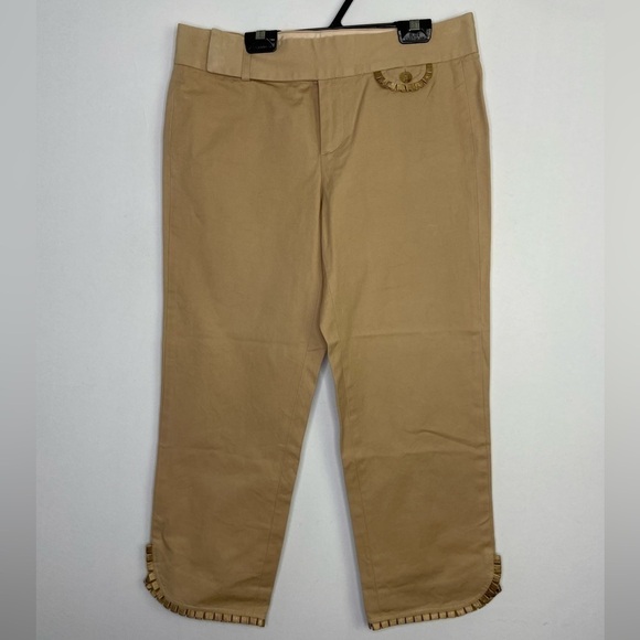 VINTAGE Holt Renfrew tan cropped capri pant - Picture 1 of 9